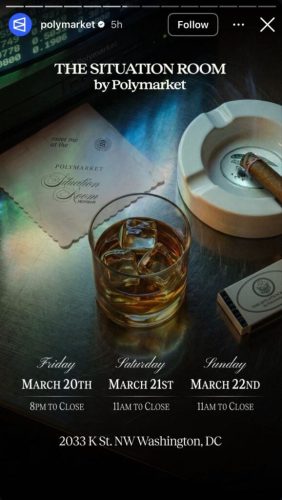 Polymarket Faces Trademark Cease and Desist Over DC Pop-Up Bar Name